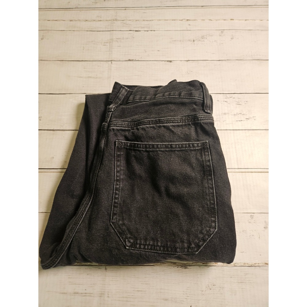 H&M Baggy Fit Cargo Jeans Mens 29x29 Washed Black Denim Wide Leg Cargo Pants